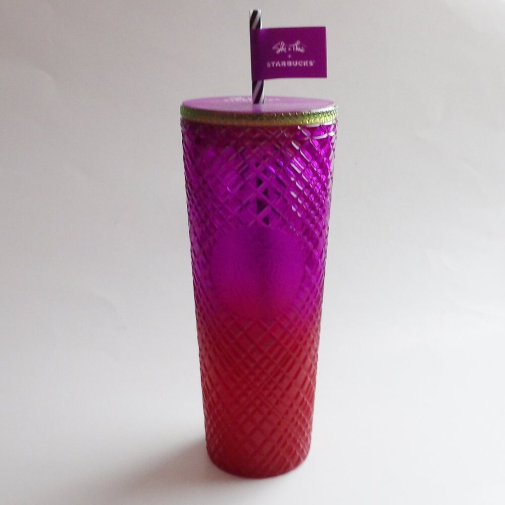 Starbucks SHE x THIS Shae Anthony 2024 Jeweled Ombre Tumbler 24oz. Venti Cup NEW - Picture 2 of 8